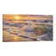 Golden Sunrise Beach Canvas Wall Art Ocean Waves Seascape Print