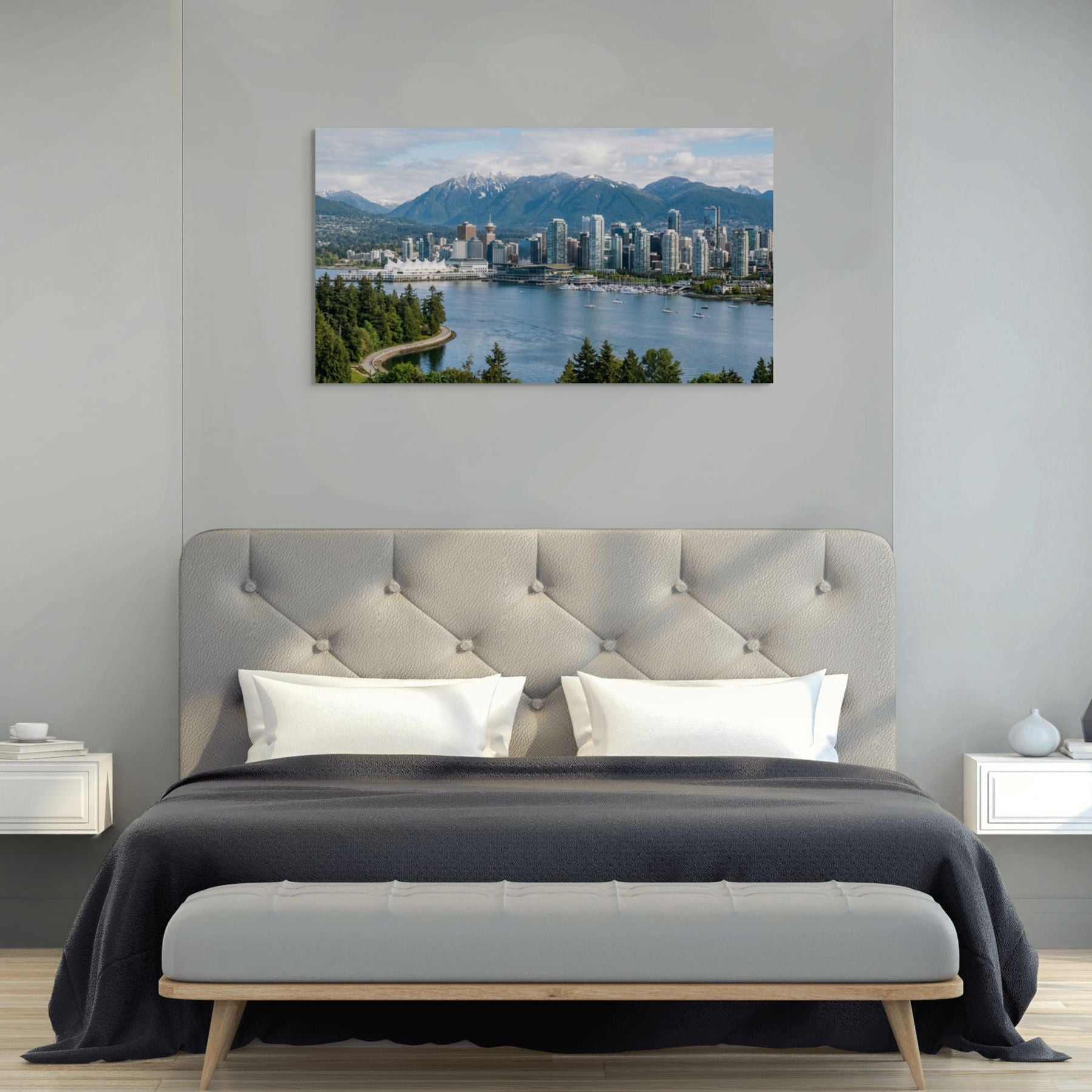 Vancouver skyline with mountains and harbor wall art