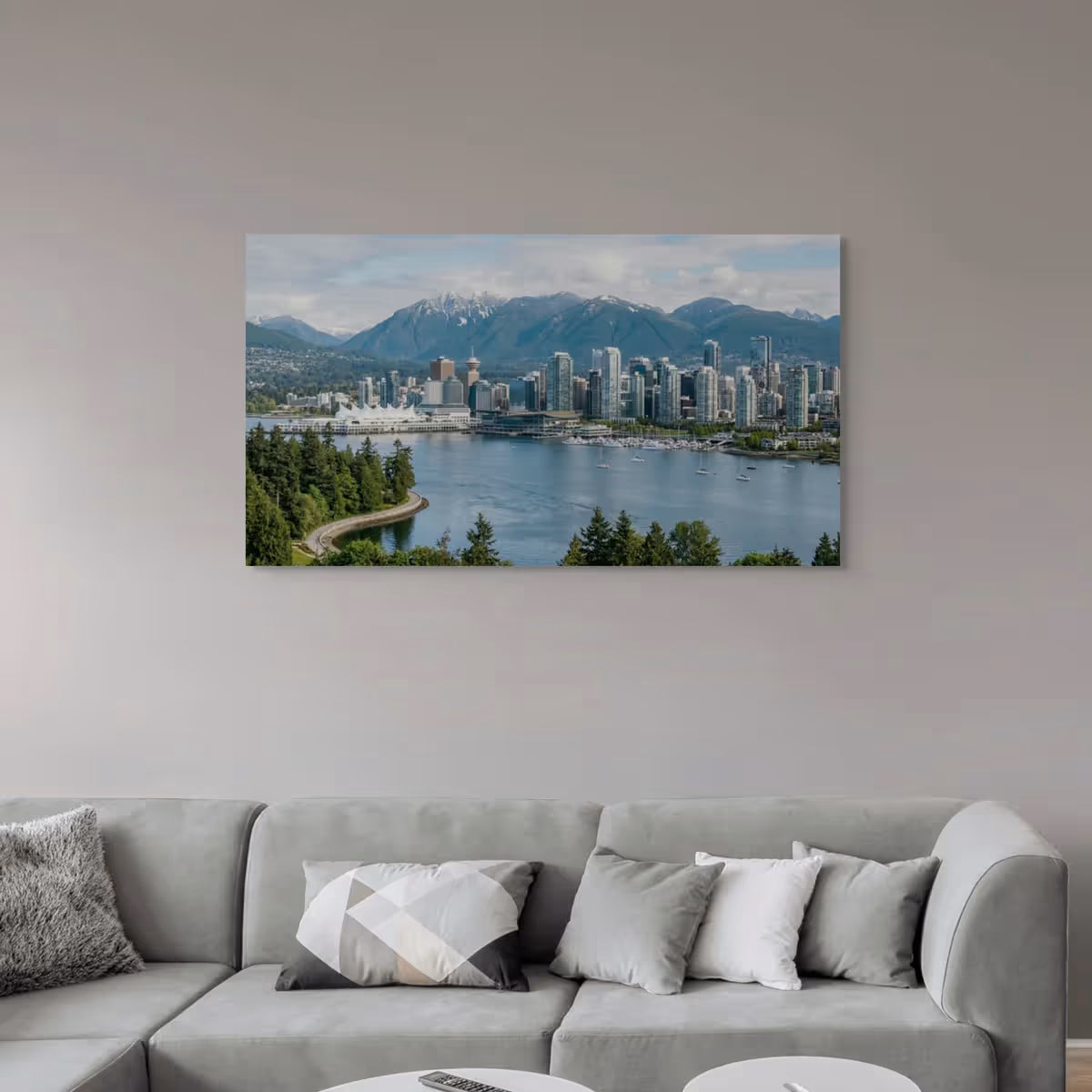 Vancouver Skyline Canvas Wall Decor Vancouver Canada Cityscape Print Secondary image