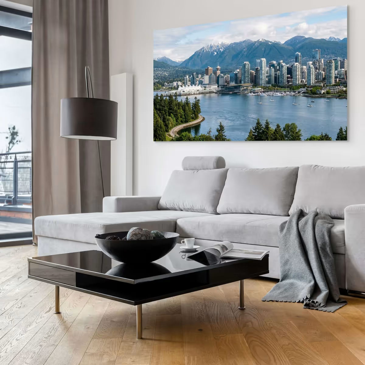Vancouver Skyline Canvas Wall Decor Vancouver Canada Cityscape Print