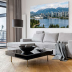 Vancouver skyline with mountains background city wall art