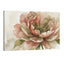 Watercolor peony flower wall art in warm neutral tones, elegant botanical canvas decor for modern home