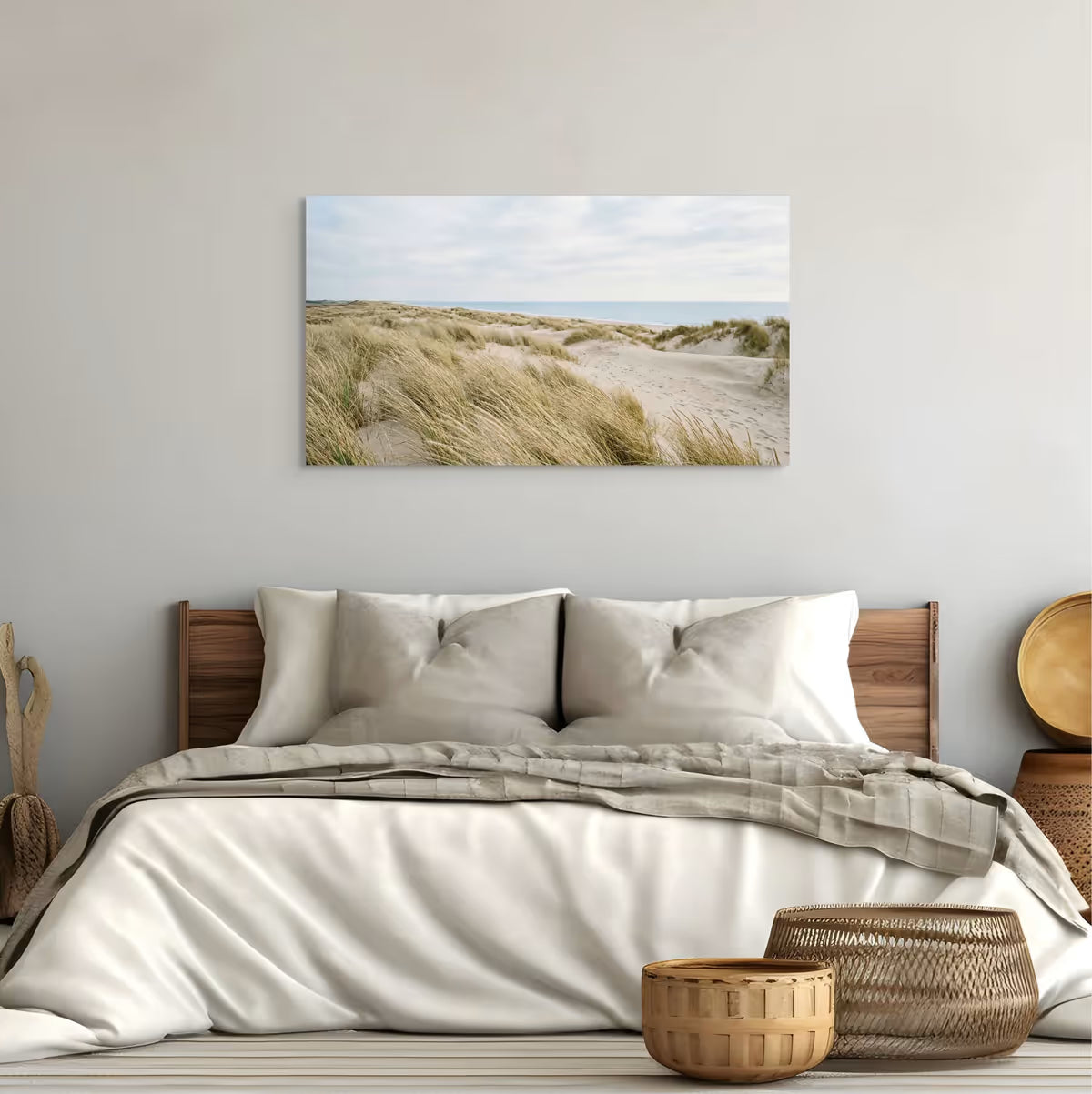 Beach Grass Landscape Canvas Wall Art Coastal Nature Decor