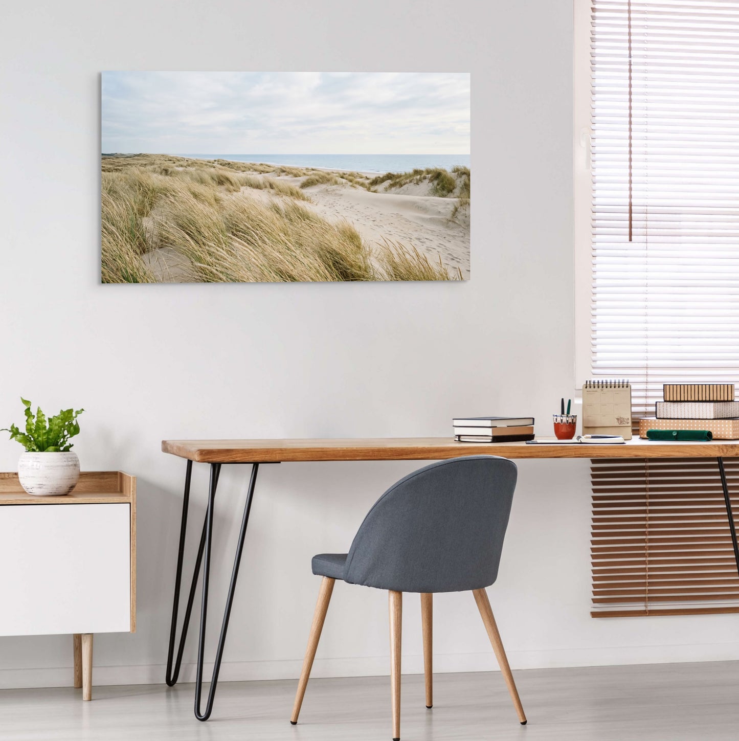 Beach grass landscape canvas wall art coastal nature scene