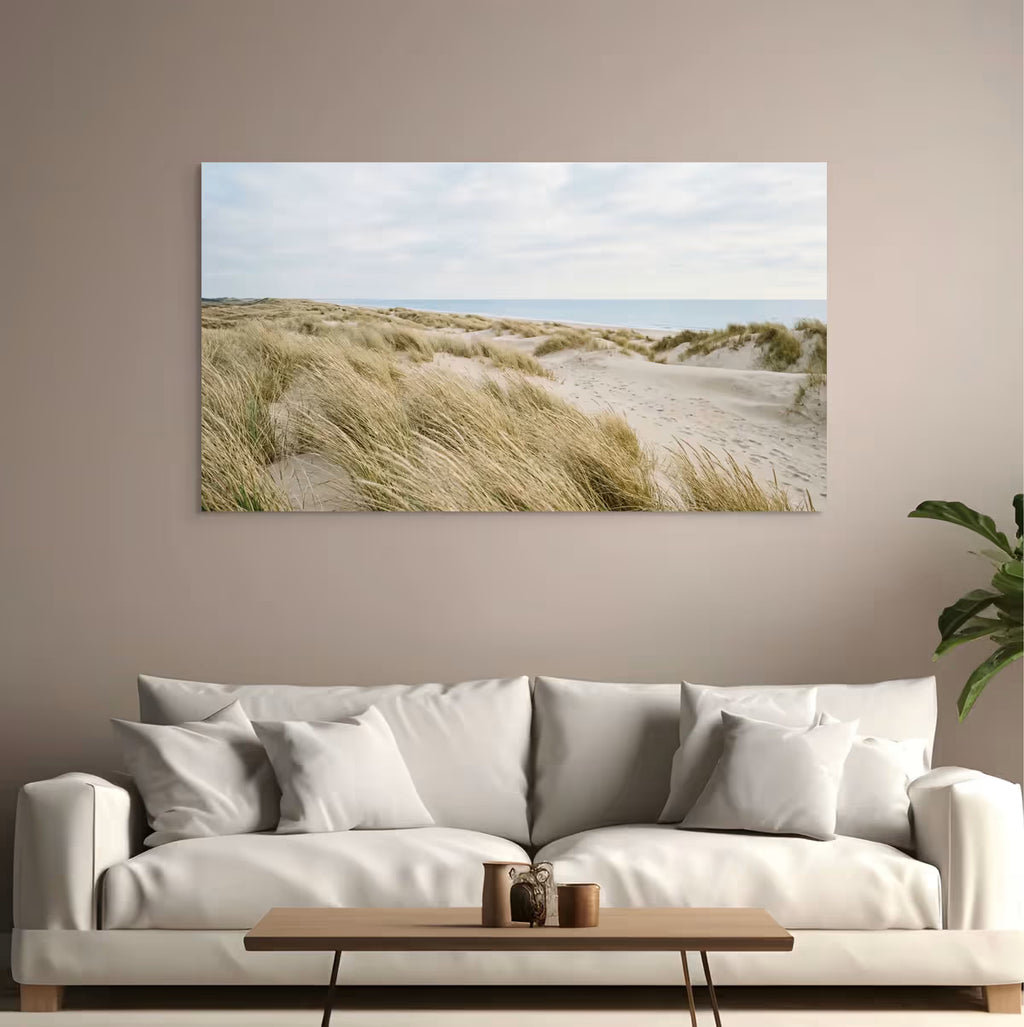 Beach Grass Landscape Canvas Wall Art Coastal Nature Decor
