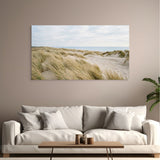 Beach grass landscape canvas wall art coastal nature scene in living room