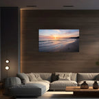 Beach Sunrise Canvas Wall Art Ocean Waves Coastal Decor