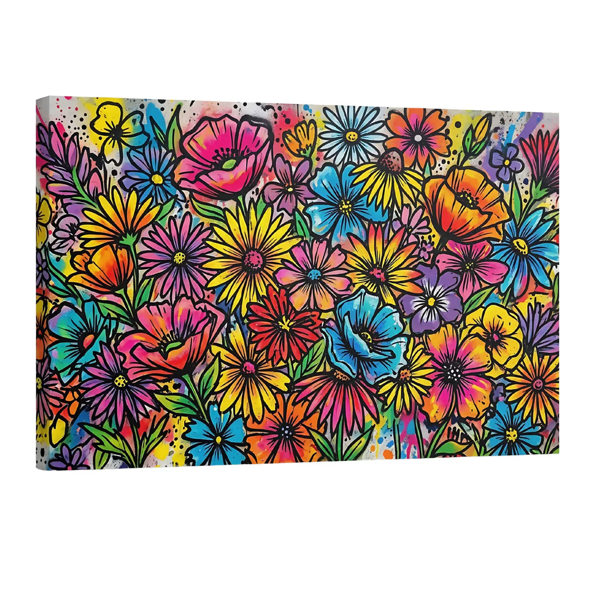 Colorful Flower Wall Art Canvas Vibrant Floral Canvas Print Home Decor Secondary image
