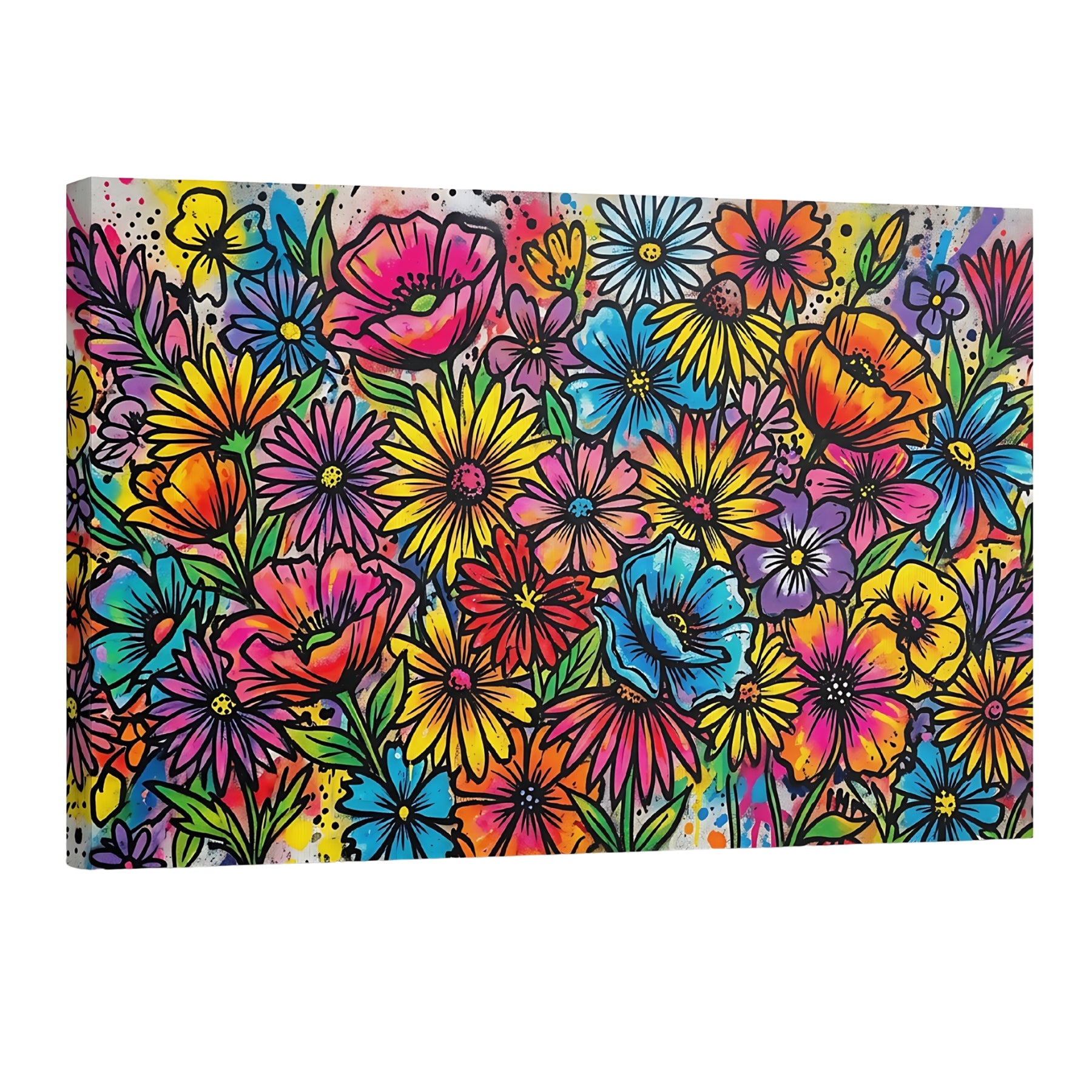Colorful Flower Wall Art Canvas Vibrant Floral Canvas Print Home Decor Secondary image