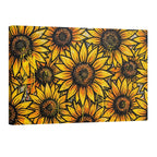 Sunflower Wall Art Flowers Canvas Rustic Yellow Floral Canvas Print Decor