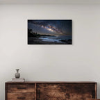 Milky Way Beach Canvas Wall Art Starry Night Ocean Landscape Print