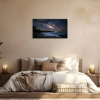 Milky Way Beach Canvas Wall Art Starry Night Ocean Landscape Print