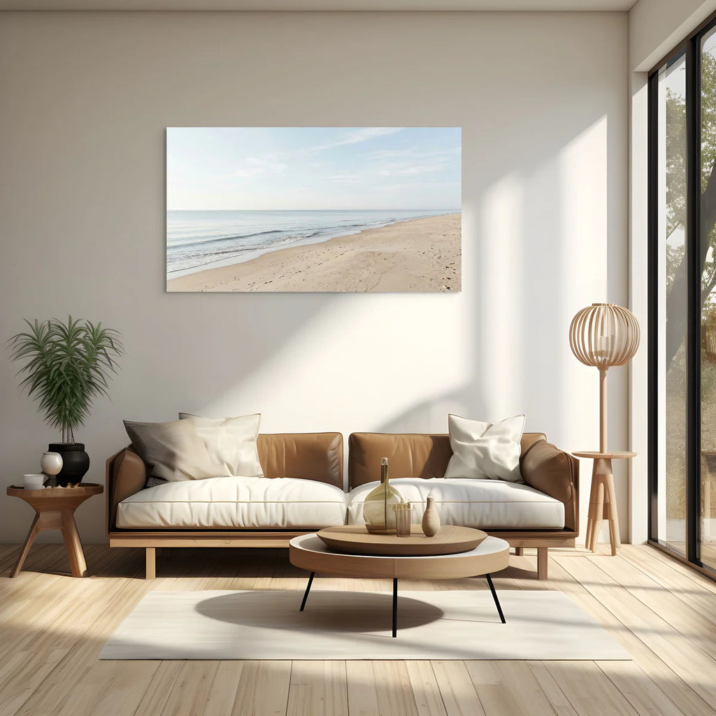 Minimalist Beach Canvas Wall Art Serene Ocean Coastal Decor