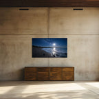 Moonlight Beach Canvas Wall Art Night Ocean Shore Landscape Print