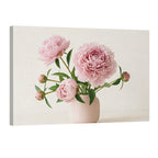 pink peony flowers in vase minimalist floral wall art soft romantic decor print