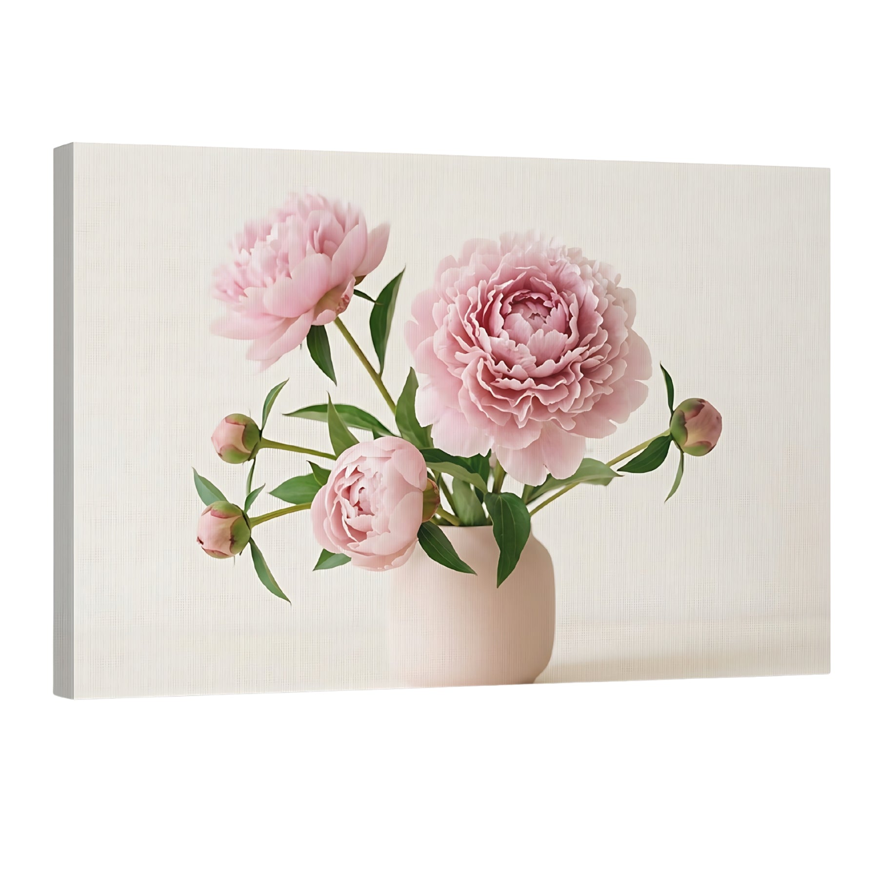 pink peony flowers in vase minimalist floral wall art soft romantic decor print