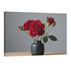 Red Rose Canvas Wall Art Romantic Watercolor Floral Painting for Elegant Decor