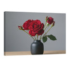 red roses in black vase minimalist romantic floral wall art elegant decor print