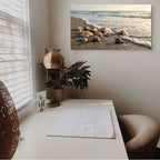 Seashell Beach Canvas Wall Art Ocean Shore Coastal Landscape Print