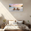 Sunset Beach Adirondack Chairs Canvas Wall Art – Ocean Paradise Coastal Decor