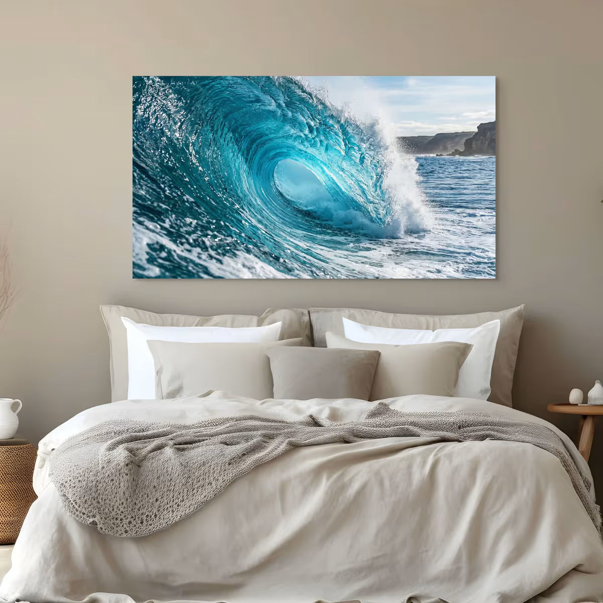Surf Wave Barrel Canvas Wall Art Ocean Surf Beach Coastal Decor
