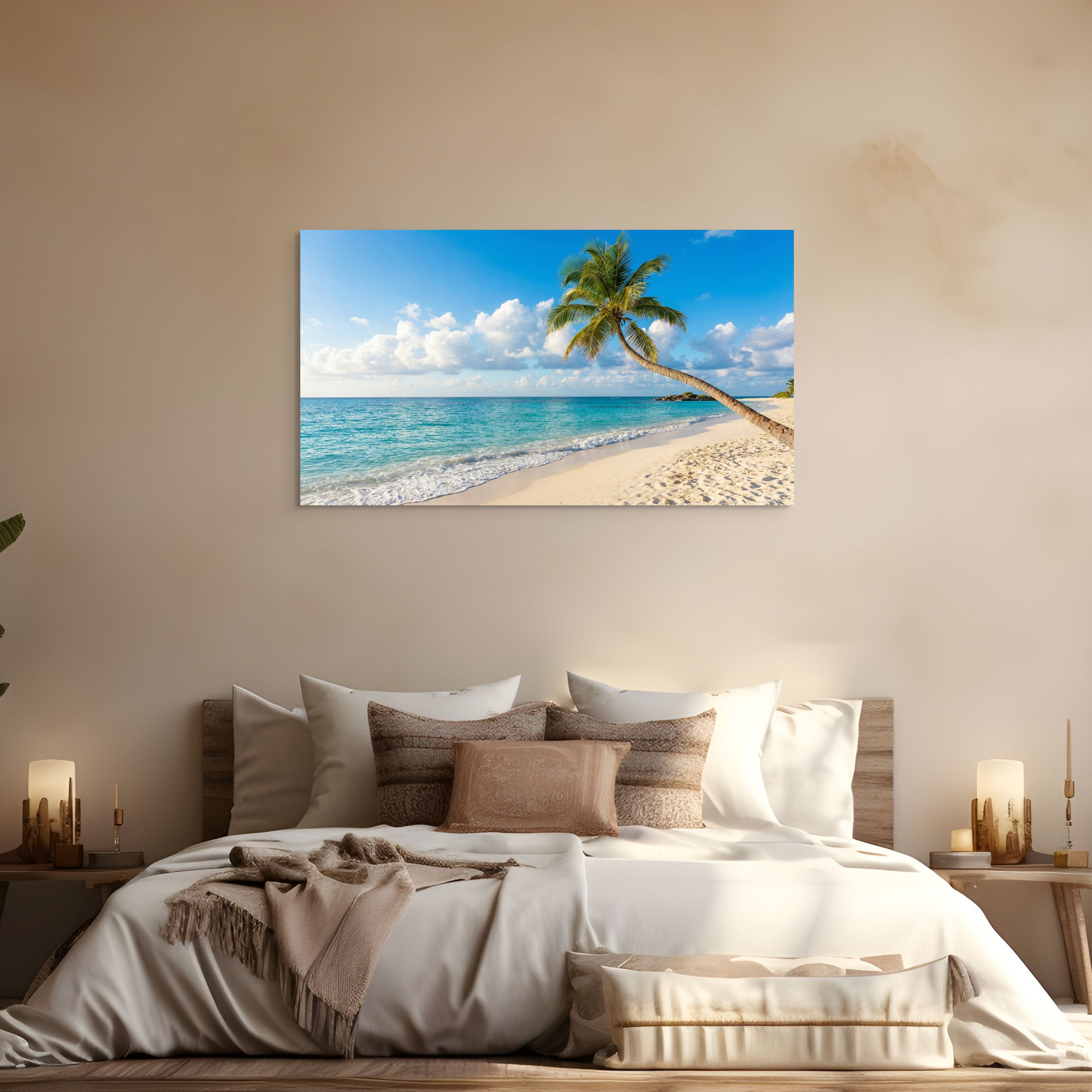 Tropical Beach Canvas Wall Art – Palm Tree Ocean Coastal Decor Secondary image
