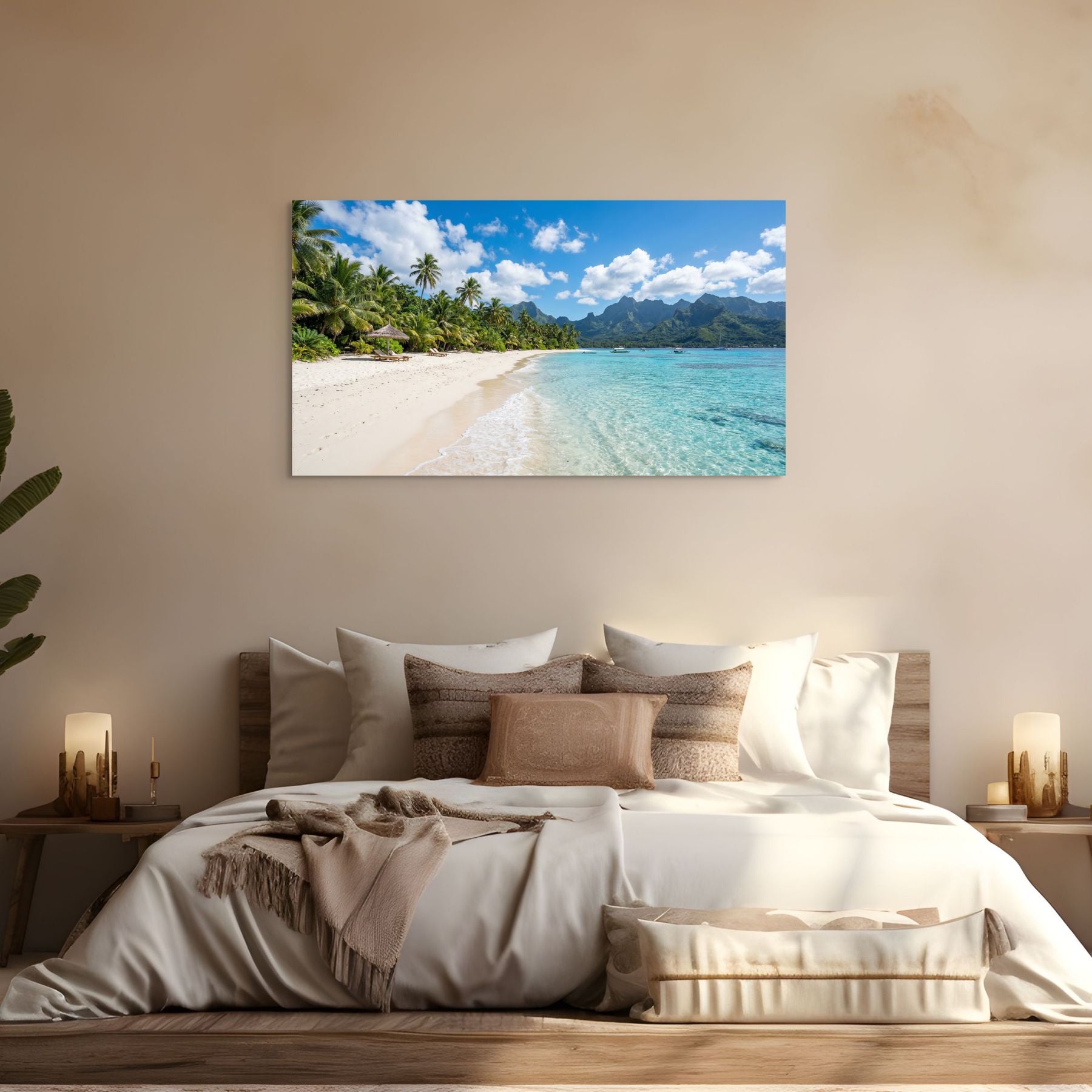 Tropical Island Beach Canvas Print – Turquoise Ocean Coastal Wall Art Secondary image