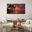 Tropical Sunset Beach Canvas Wall Art Palm Tree Ocean Coastal