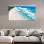 Turquoise Beach Canvas Wall Art Aerial Ocean Waves Coastal