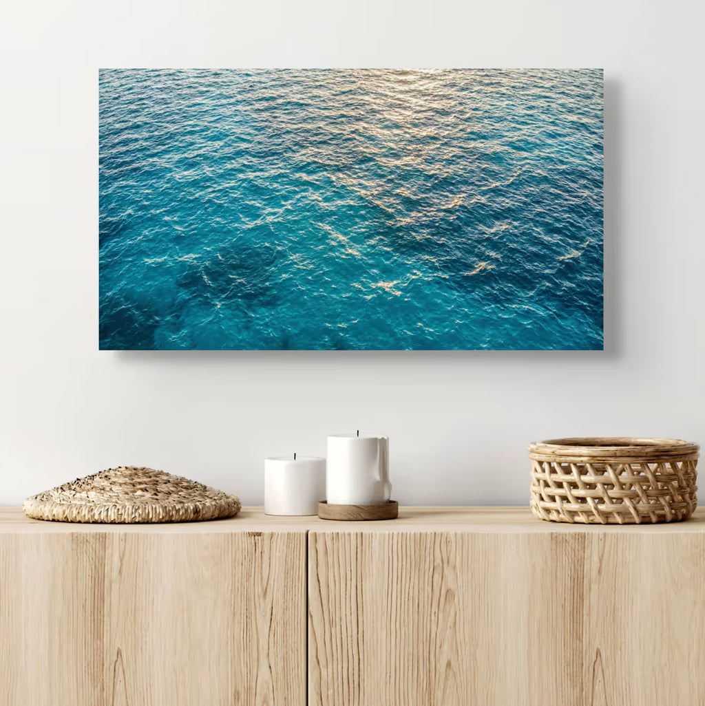 Turquoise Ocean Water Canvas Wall Art Tropical Sea Coastal
