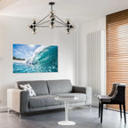 Ocean Wave Canvas Wall Art Turquoise Surf Beach Coastal Decor